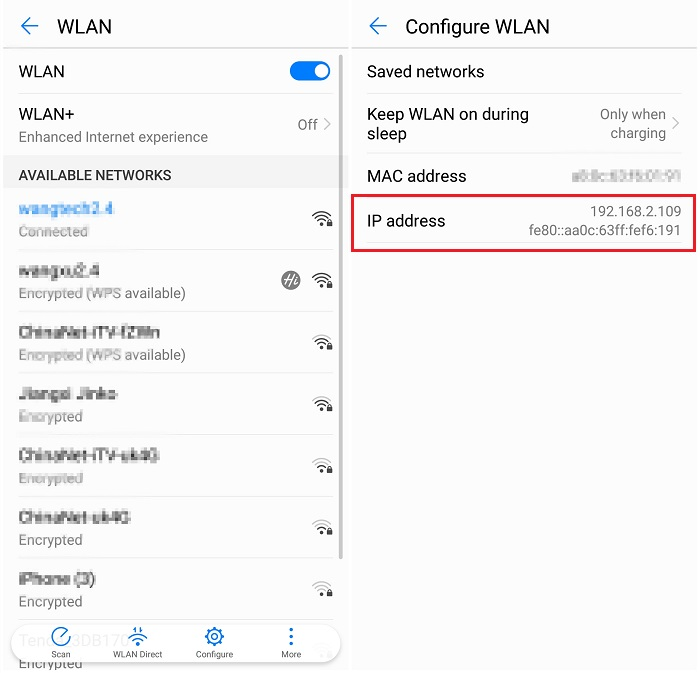 安卓查看 WLAN 的 IP 地址