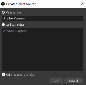 OBS 选择投屏程序窗口